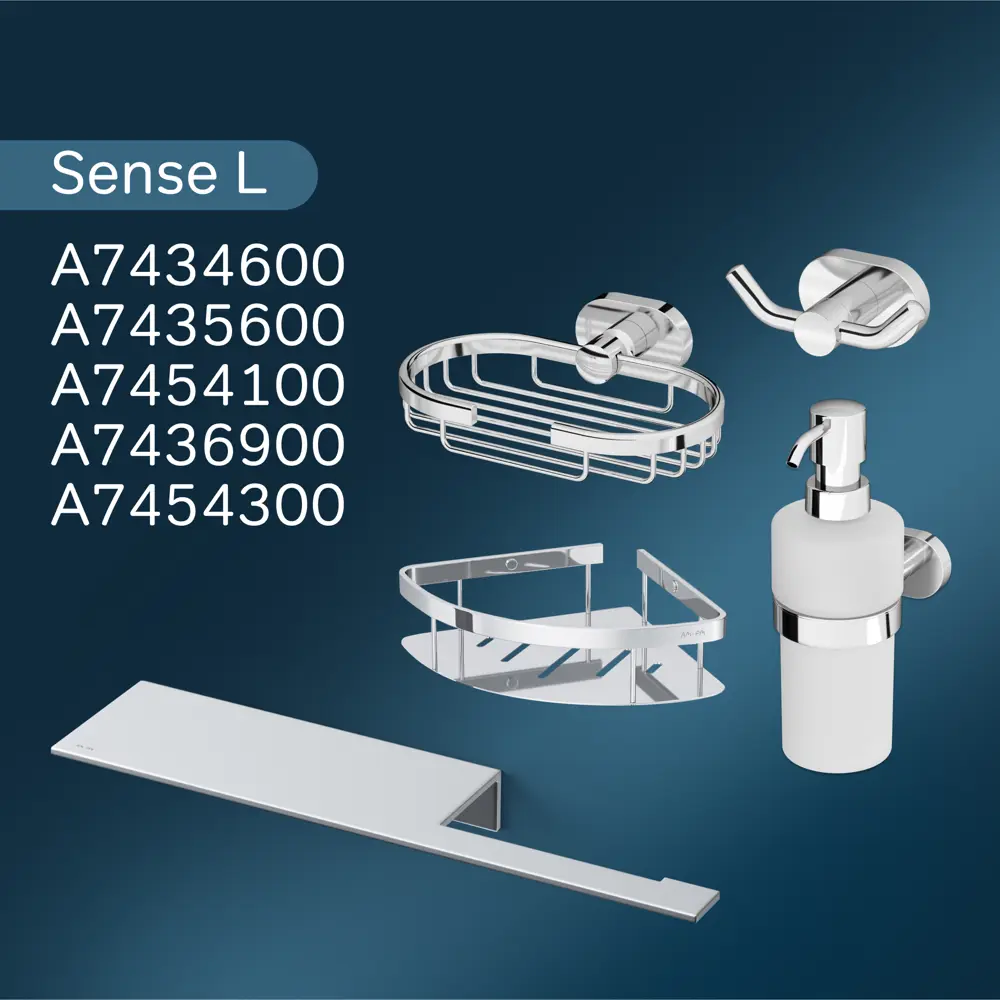 Фото 6 Полка для ванной Am.pm Sense L A7453100 цвет хром Фото 6 Полка для ванной Am.pm Sense L A7453100 цвет хром