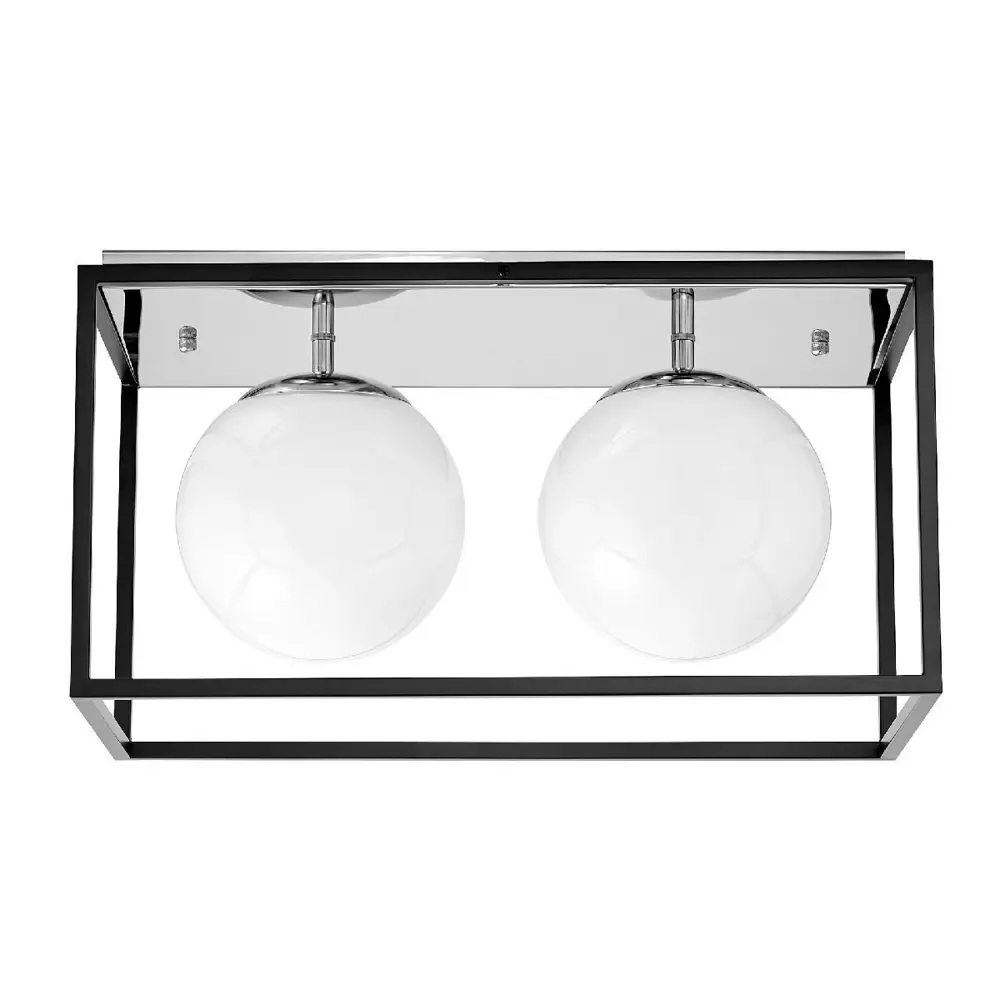 Фото 2 Люстра потолочная Lumina Deco Maldini Ldc 8060-2 chr+bk 2 лампы 6 м² цвет белый Фото 2 Люстра потолочная Lumina Deco Maldini Ldc 8060-2 chr+bk 2 лампы 6 м² цвет белый