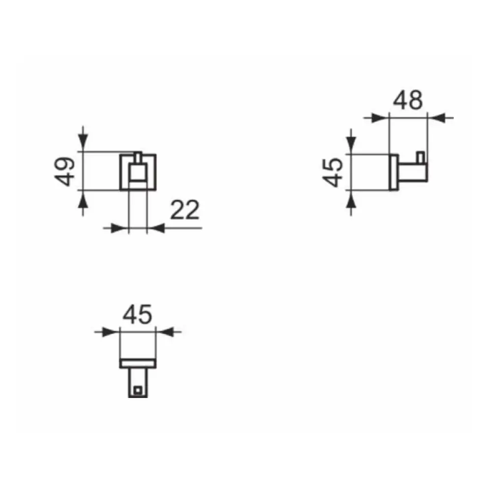 Фото 2 Крючок для ванной Ideal Standard E2192AA Iom Square хром Фото 2 Крючок для ванной Ideal Standard E2192AA Iom Square хром