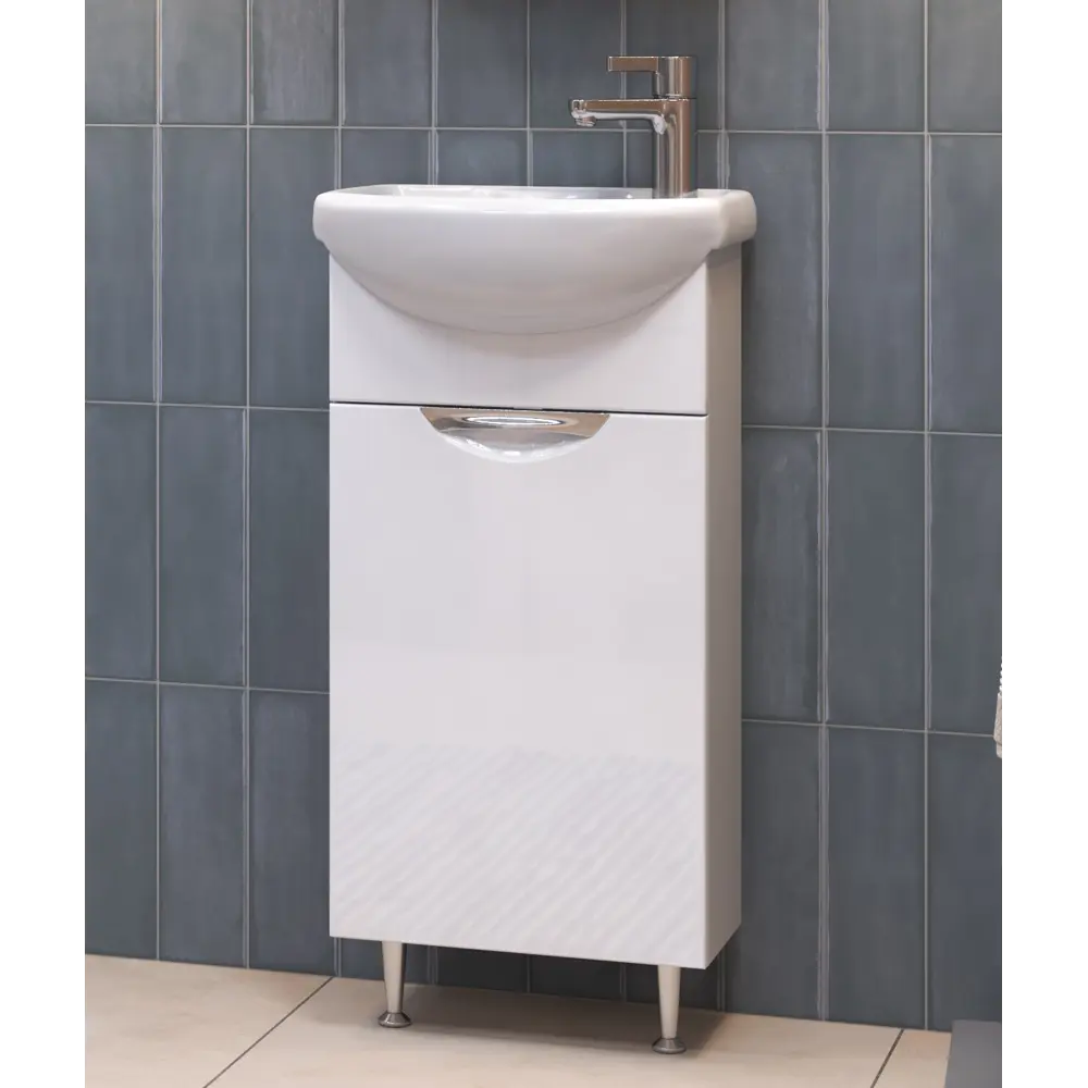 Фото 5 Тумба под раковину напольная Vigo tn-CAL-AZO-40-1D-LM 38.2см цвет белый Фото 5 Тумба под раковину напольная Vigo tn-CAL-AZO-40-1D-LM 38.2см цвет белый