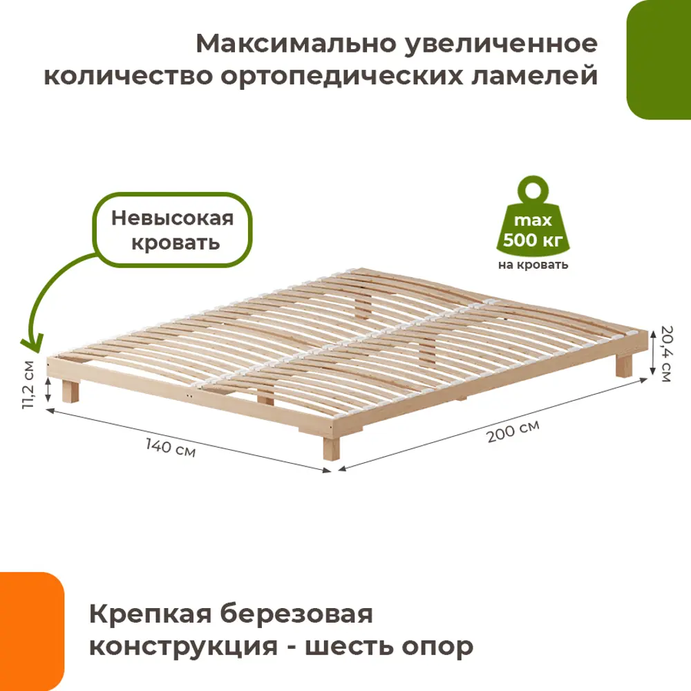 Фото 2 Кровать двуспальная Домаклево Сакура без спинки ортопедическое основание 140x20.4x200 см Дерево цвет берёза Фото 2 Кровать двуспальная Домаклево Сакура без спинки ортопедическое основание 140x20.4x200 см Дерево цвет берёза