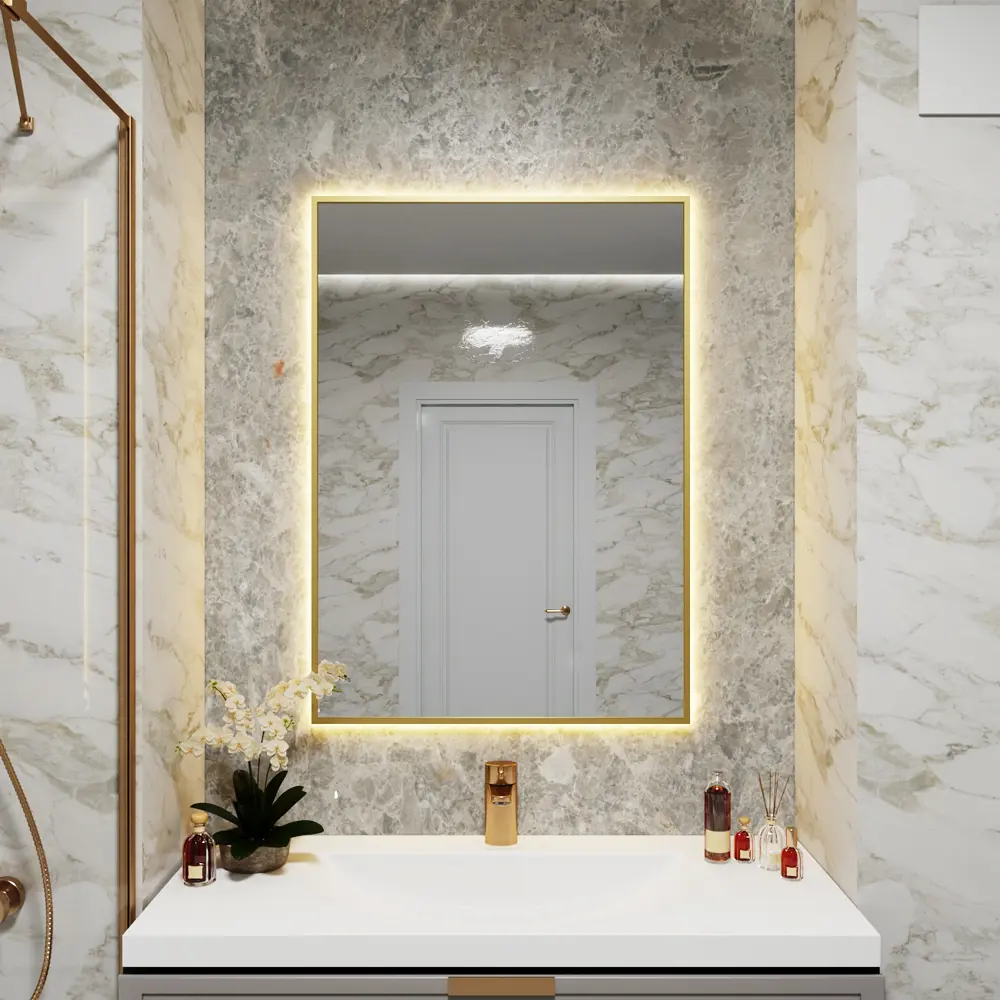 Фото Зеркало со встроенной подсветкой One mirror 10080зст 80x100 см Фото Зеркало со встроенной подсветкой One mirror 10080зст 80x100 см