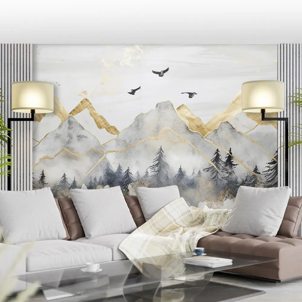 Фото Фотообои флизелиновые Urban Style Птицы над горами UST6811, 200x135 см Фото Фотообои флизелиновые Urban Style Птицы над горами UST6811, 200x135 см
