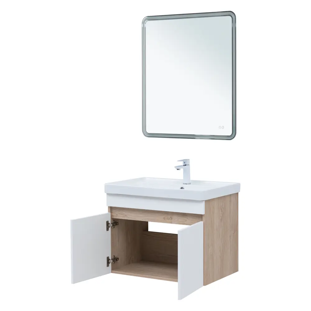 Фото 12 Тумба под раковину напольная Aquanet 00344801 78.8см цвет дуб светлый/белый сатин Фото 12 Тумба под раковину напольная Aquanet 00344801 78.8см цвет дуб светлый/белый сатин