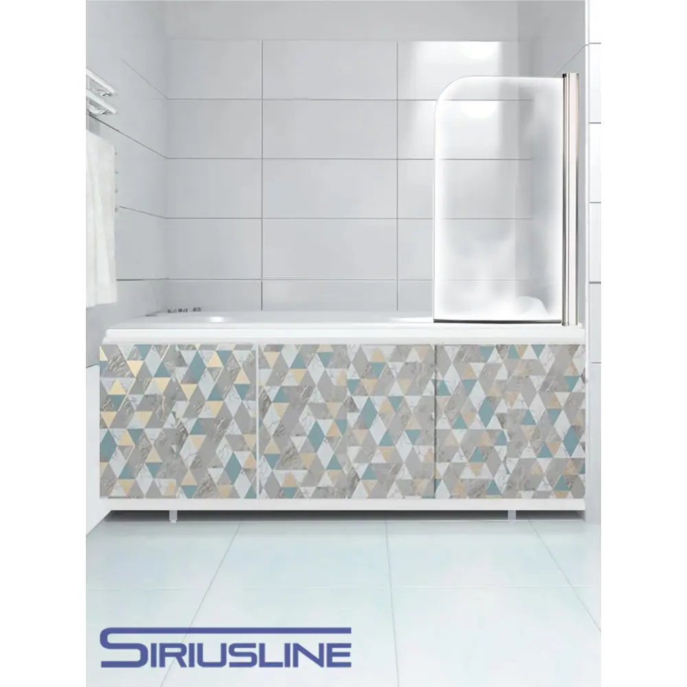 Фото Экран под ванну Siriusline 170 см пластиковый профиль цвет Мозаика Золото Фото Экран под ванну Siriusline 170 см пластиковый профиль цвет Мозаика Золото