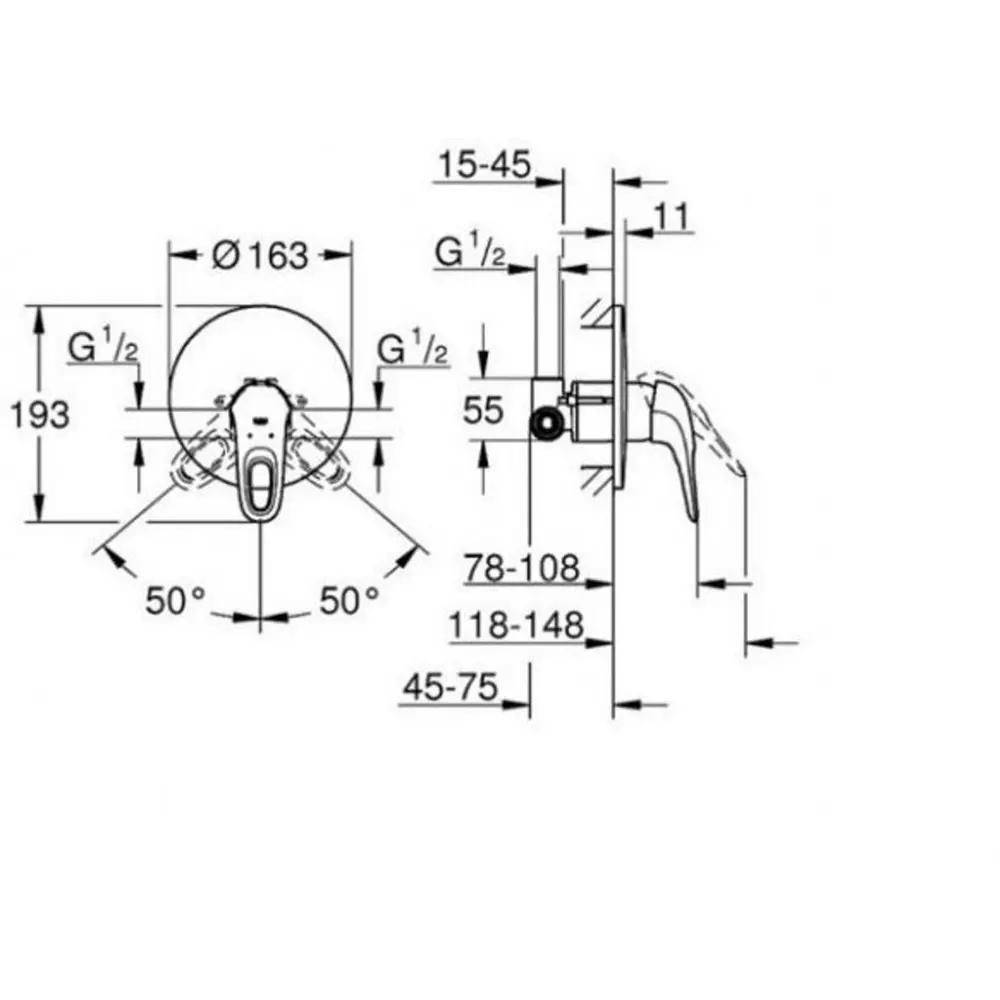 Фото 2 Смеситель для душа Grohe Eurostyle хром 23725003 Фото 2 Смеситель для душа Grohe Eurostyle хром 23725003
