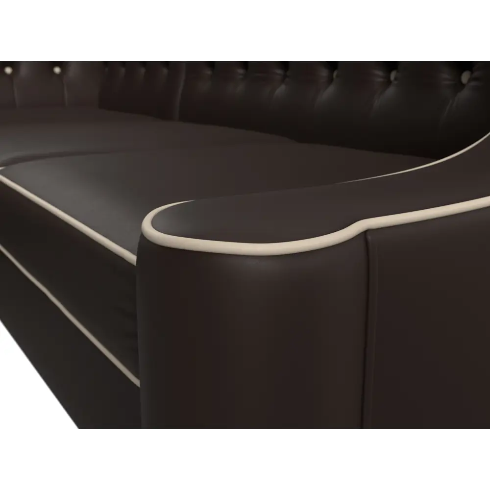 Фото 3 Диван кухонный угловой Бронкс левый угол Лига диванов 114589L 217x95x156 см экокожа цвет коричневый