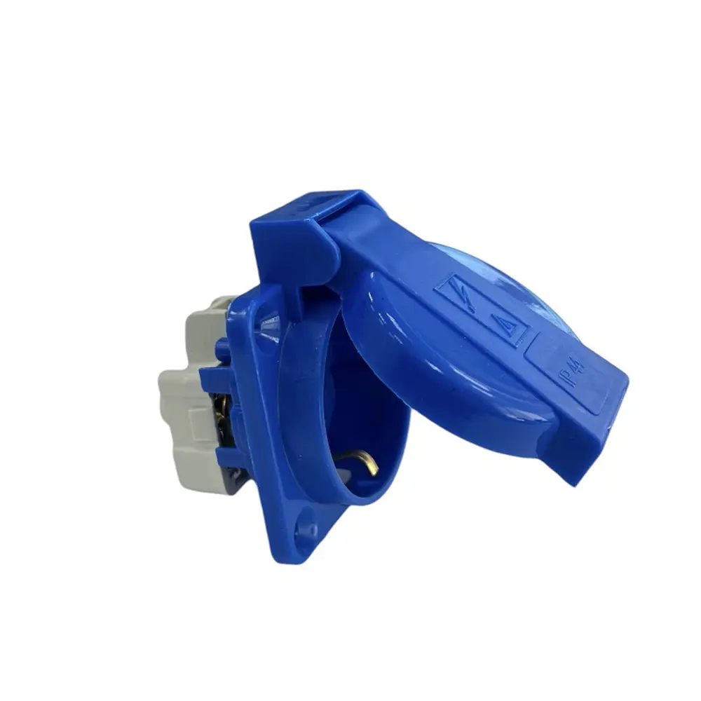 Фото Розетка щитовая Ne-ad NVO-SH-R-1PEN-16-IP44-BLUE с заземлением и крышкой 230 В 16 A цвет синий Фото Розетка щитовая Ne-ad NVO-SH-R-1PEN-16-IP44-BLUE с заземлением и крышкой 230 В 16 A цвет синий