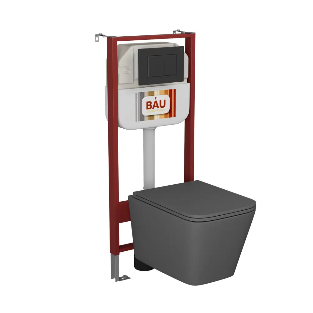 Фото 2 Комплект BAUEDGE NEO45700-BS0001-HQ2-DG-Q00003 6 в 1: инсталляция 45, унитаз безободковый Stil Hurricane-2, сиденье дюропласт, кнопка Stil, черная Фото 2 Комплект BAUEDGE NEO45700-BS0001-HQ2-DG-Q00003 6 в 1: инсталляция 45, унитаз безободковый Stil Hurricane-2, сиденье дюропласт, кнопка Stil, черная