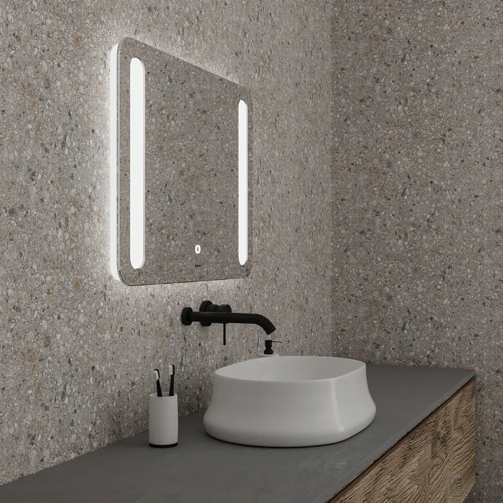 Фото 3 Зеркало для ванной Grossman Lara 137080 с подсветкой 80x70см Фото 3 Зеркало для ванной Grossman Lara 137080 с подсветкой 80x70см