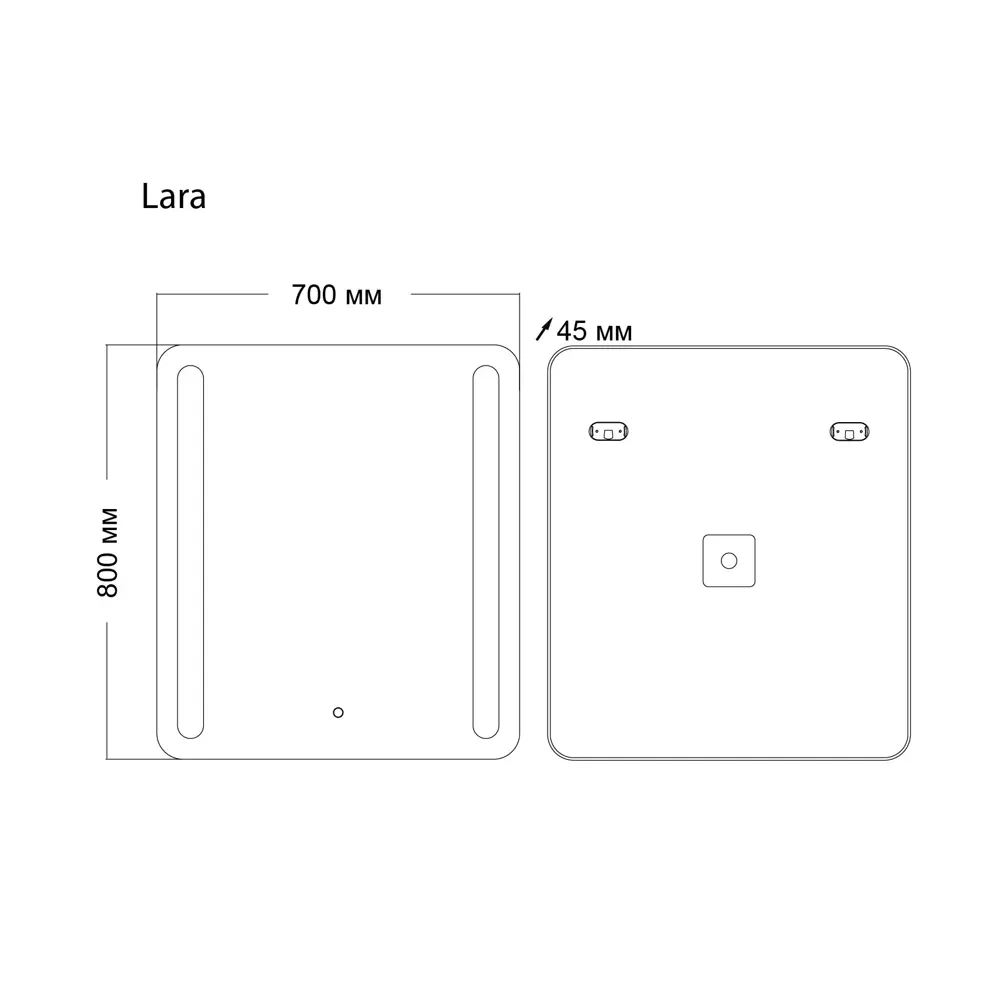 Фото 5 Зеркало для ванной Grossman Lara 137080 с подсветкой 80x70см Фото 5 Зеркало для ванной Grossman Lara 137080 с подсветкой 80x70см