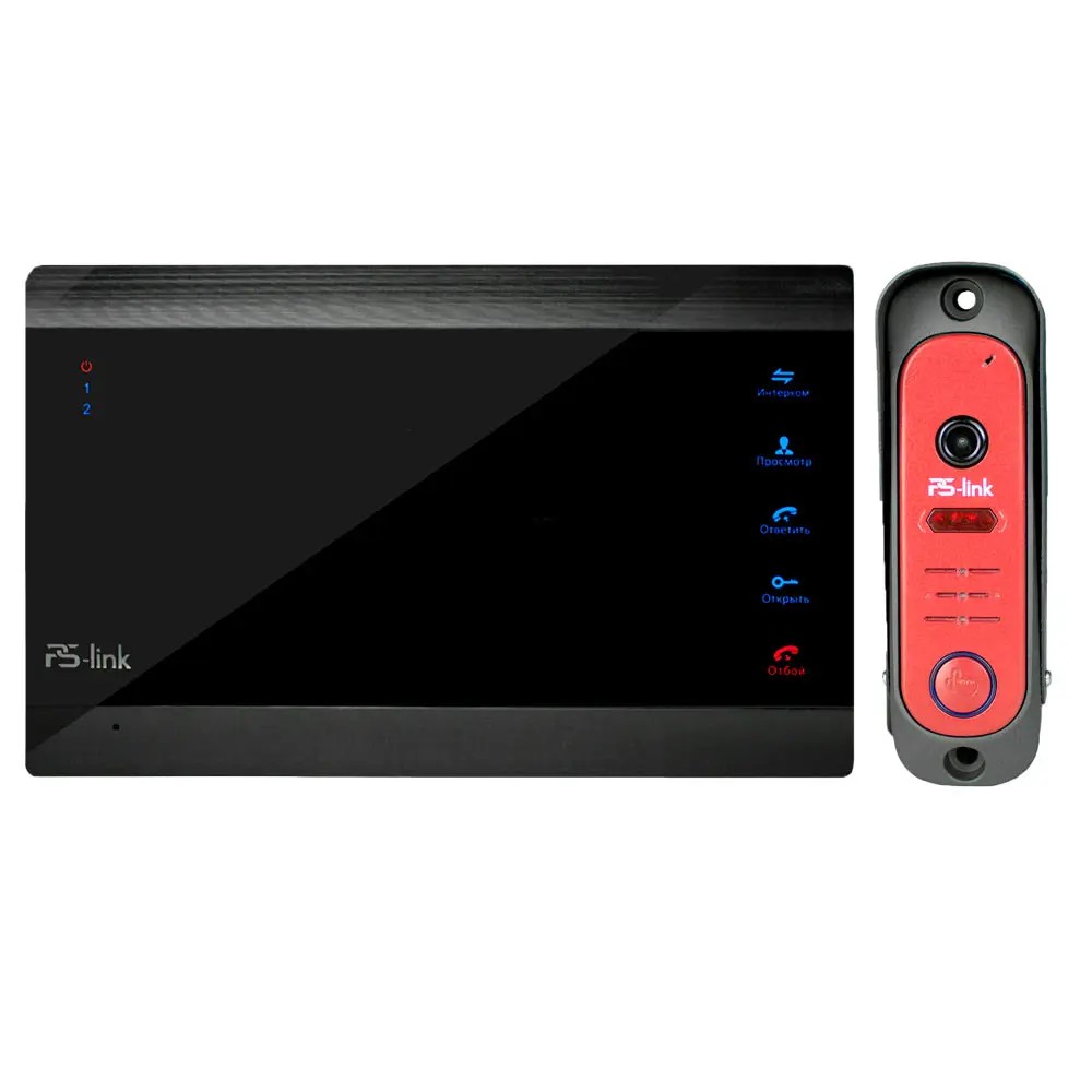 Фото Комплект видеодомофона Ps-link KIT-706DP-206CR-R 7" цвет черный Фото Комплект видеодомофона Ps-link KIT-706DP-206CR-R 7" цвет черный