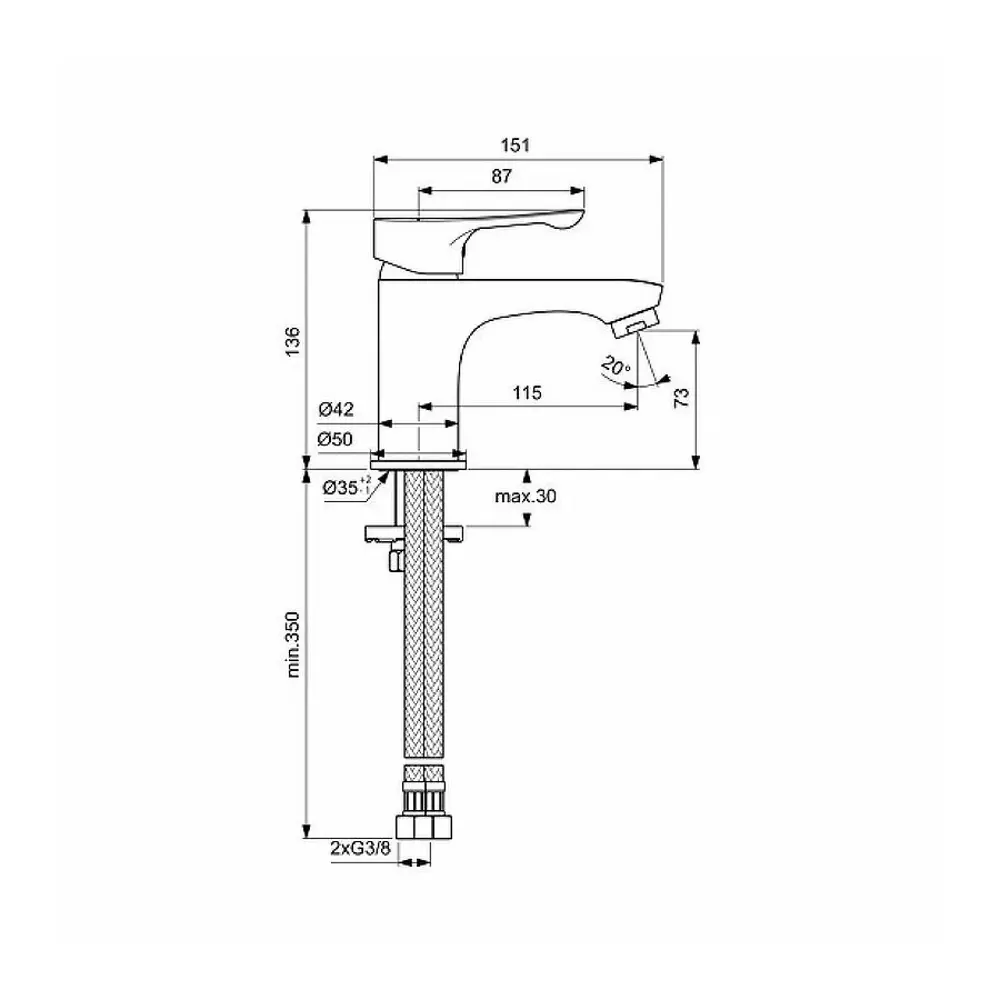 Фото 2 Смеситель для раковины Ideal Standard BC552AA цвет хром Фото 2 Смеситель для раковины Ideal Standard BC552AA цвет хром