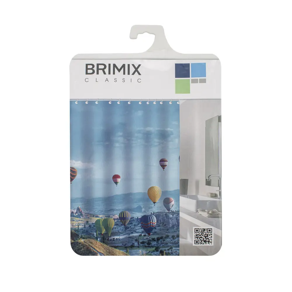 Фото 3 Шторка для ванной комнаты BRIMIX 02-22 200x180см цвет разноцветный Фото 3 Шторка для ванной комнаты BRIMIX 02-22 200x180см цвет разноцветный
