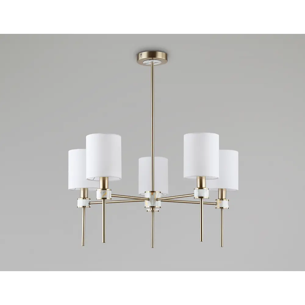 Фото 3 Люстра на штанге Ambrella light High light Lh72371 5 ламп 20 м² цвет белый, латунь