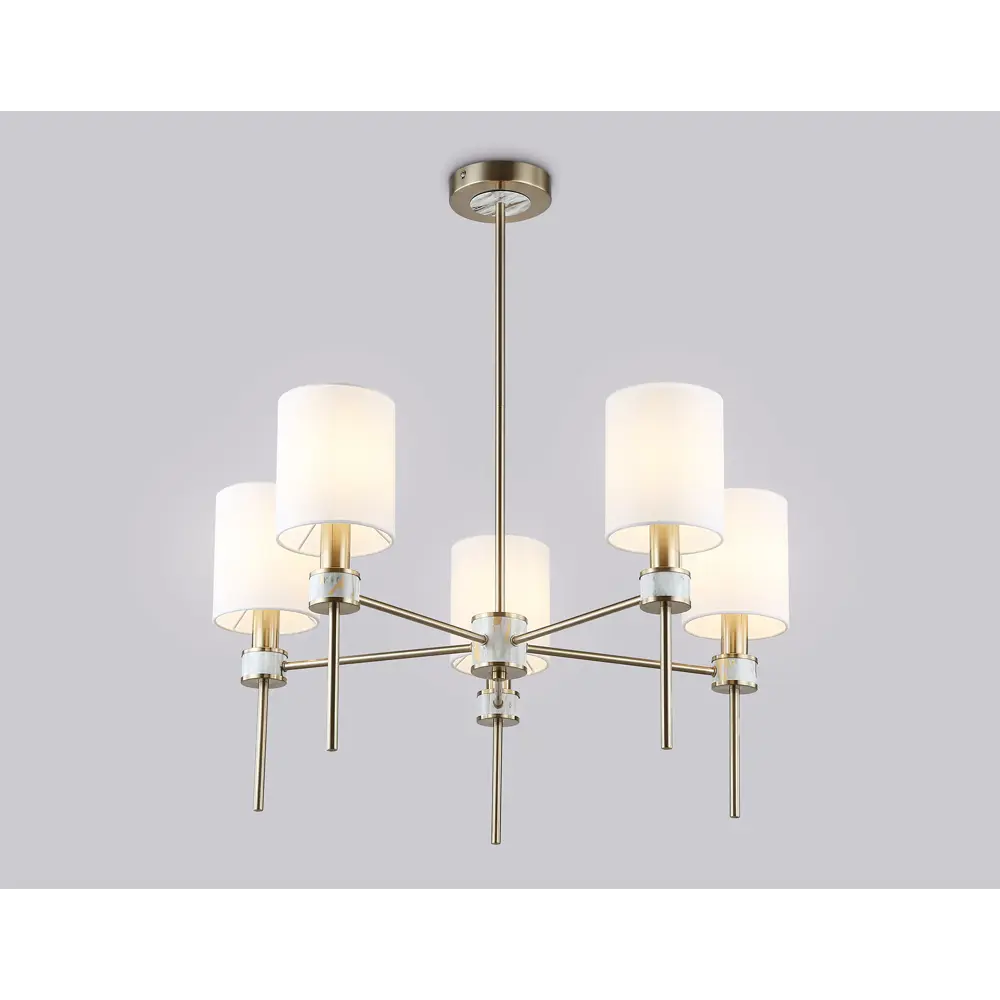 Фото 2 Люстра на штанге Ambrella light High light Lh72371 5 ламп 20 м² цвет белый, латунь
