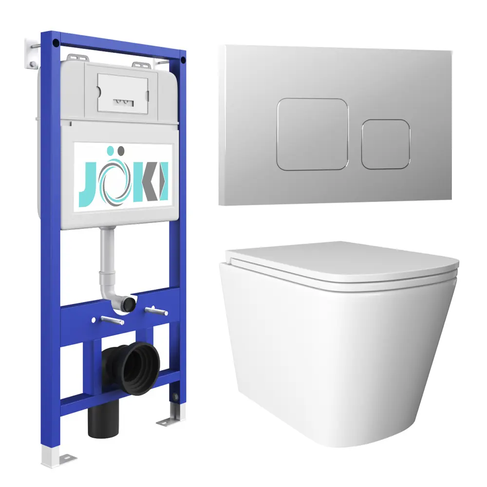 Фото Комплект инсталляция с унитазом Joki JKS302011701CH цвет белый Фото Комплект инсталляция с унитазом Joki JKS302011701CH цвет белый