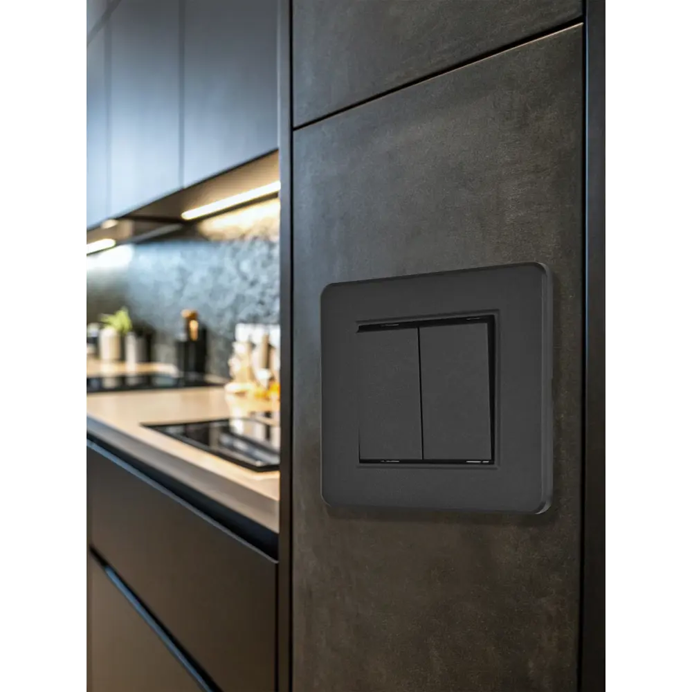 Фото 5 Выключатель с рамкой встраиваемый Arte milano SET16-1-30-2.black 2 клавиши цвет черный Фото 5 Выключатель с рамкой встраиваемый Arte milano SET16-1-30-2.black 2 клавиши цвет черный