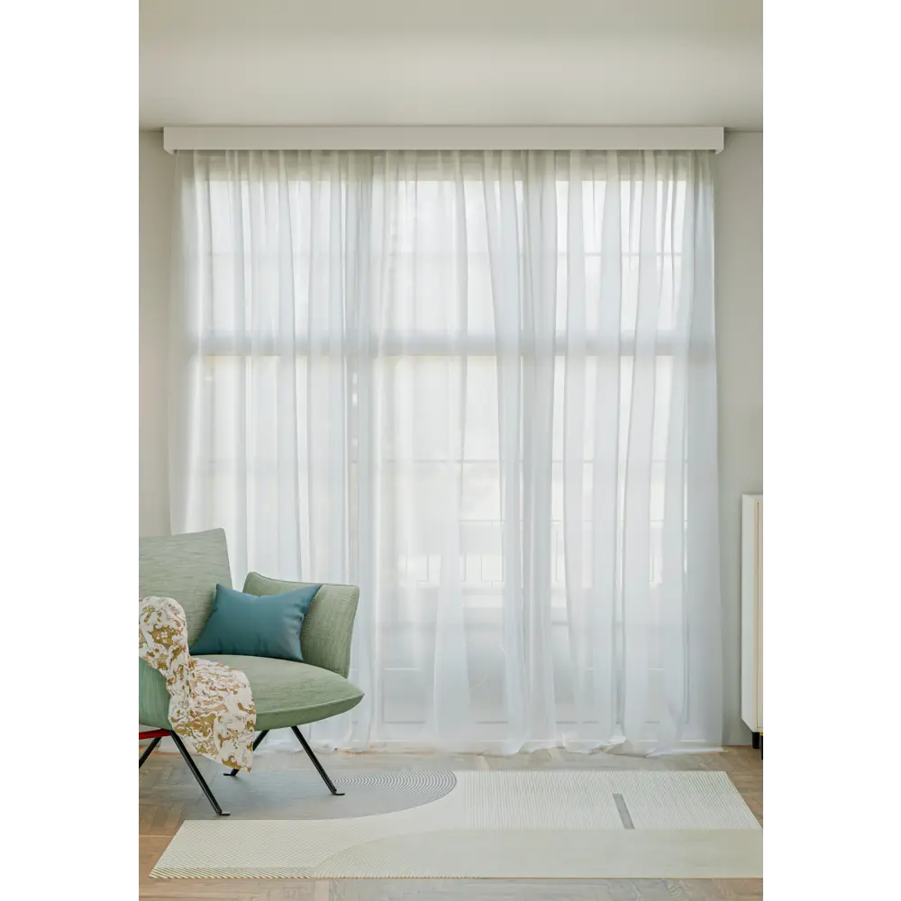 Фото Тюль Colore caldo 04544 на шторной ленте 310x600 см цвет белый Фото Тюль Colore caldo 04544 на шторной ленте 310x600 см цвет белый