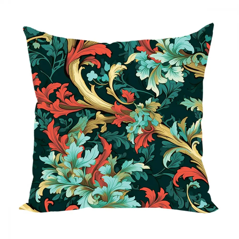 Фото Подушка декоративная Zaberite Красно-зеленый букет Моррис 3784, 40x40 см Фото Подушка декоративная Zaberite Красно-зеленый букет Моррис 3784, 40x40 см