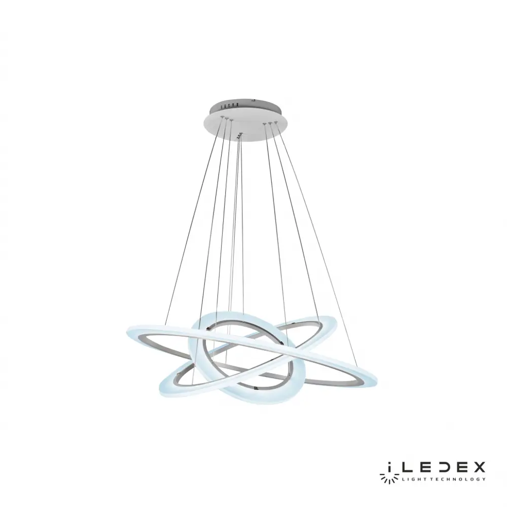 Фото 8 Светильник подвесной светодиодный Iledex 6885_4+6+8 WH с пультом управления 40 м² регулируемый белый свет цвет белый