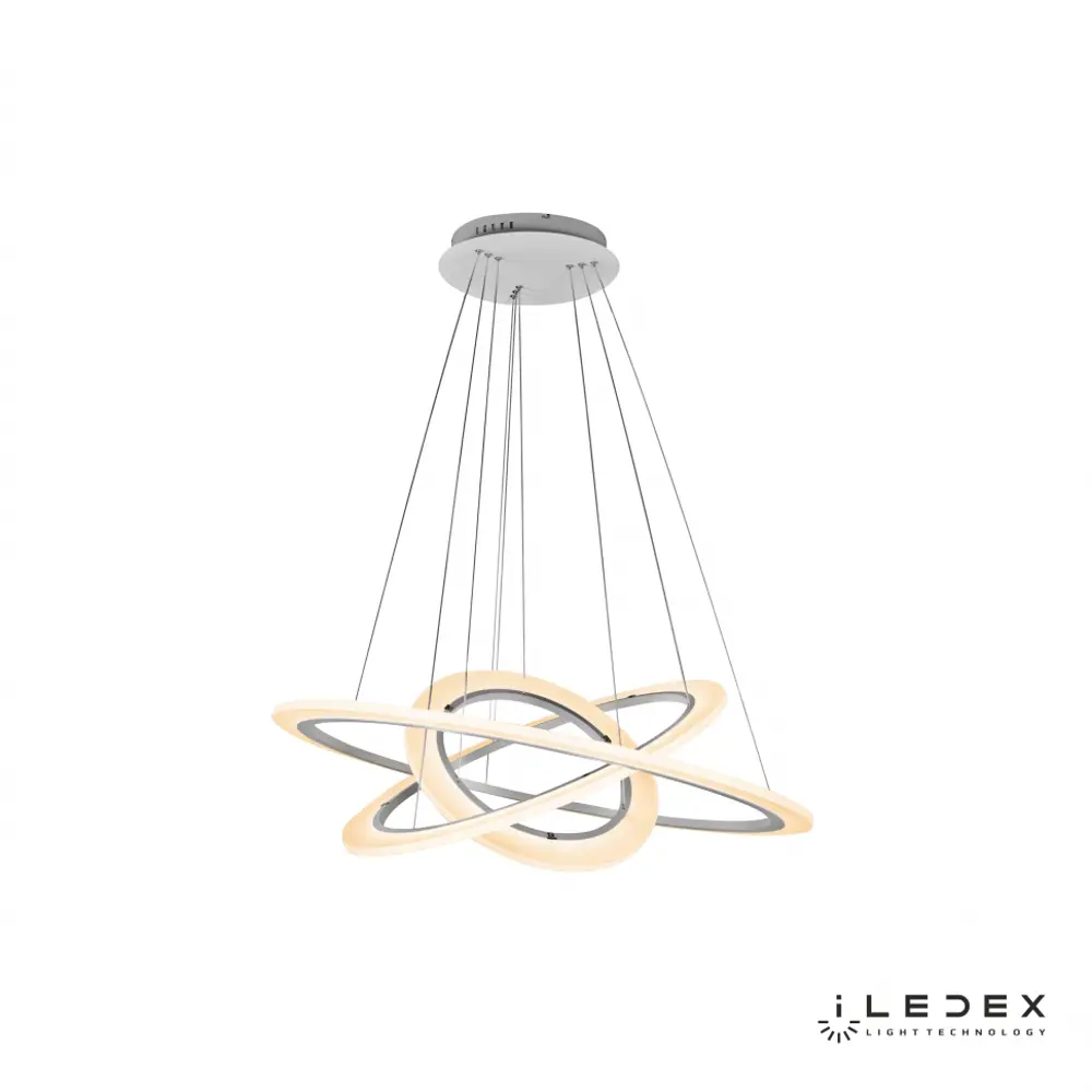 Фото 7 Светильник подвесной светодиодный Iledex 6885_4+6+8 WH с пультом управления 40 м² регулируемый белый свет цвет белый