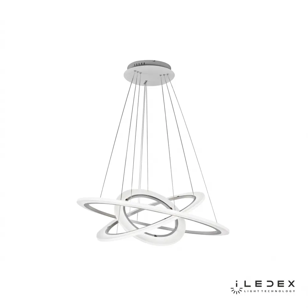 Фото 6 Светильник подвесной светодиодный Iledex 6885_4+6+8 WH с пультом управления 40 м² регулируемый белый свет цвет белый