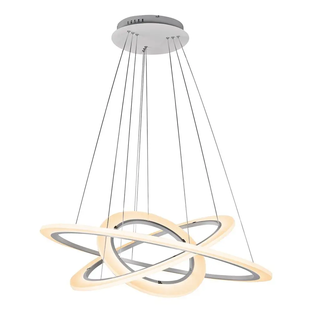 Фото 4 Светильник подвесной светодиодный Iledex 6885_4+6+8 WH с пультом управления 40 м² регулируемый белый свет цвет белый