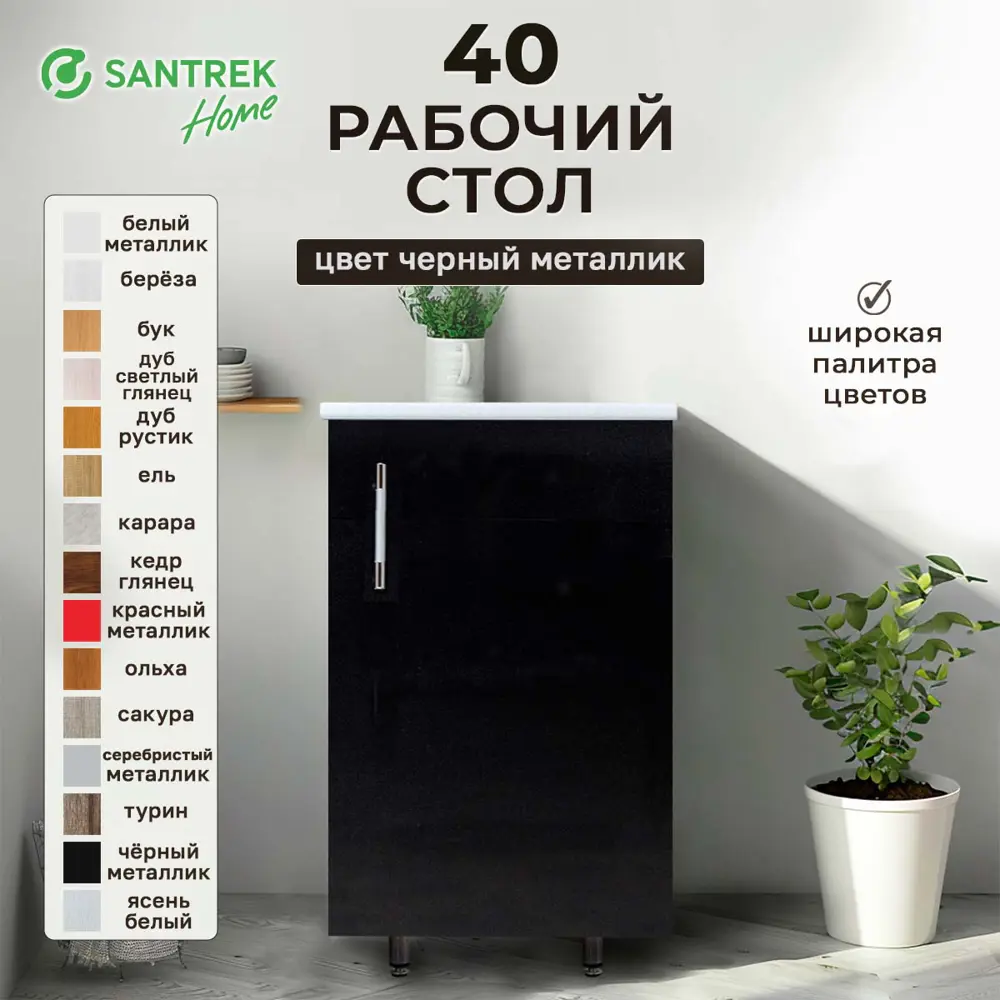 Фото Напольный шкаф Santrek 40x80x44 см МДФ цвет черный Фото Напольный шкаф Santrek 40x80x44 см МДФ цвет черный