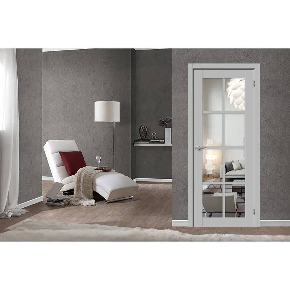 Фото 2 Дверь межкомнатная Uberture Parma 1222 остеклённая 200x60см пленка ПВХ цвет серый без замка и петель Фото 2 Дверь межкомнатная Uberture Parma 1222 остеклённая 200x60см пленка ПВХ цвет серый без замка и петель