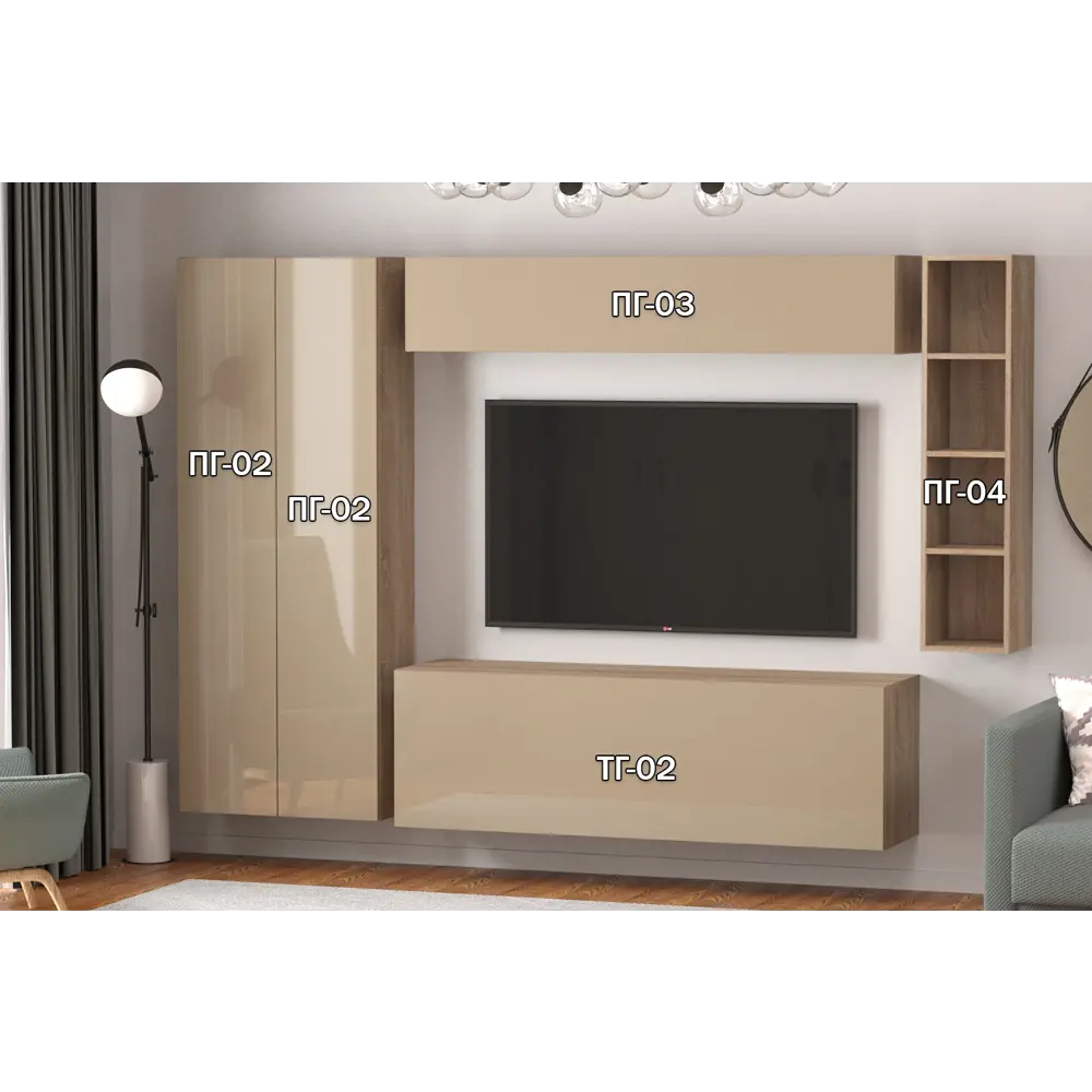 Фото 3 Полка Furnistyle 11820 160x50x42 см ЛДСП цвет мокко, дуб сонома Фото 3 Полка Furnistyle 11820 160x50x42 см ЛДСП цвет мокко, дуб сонома