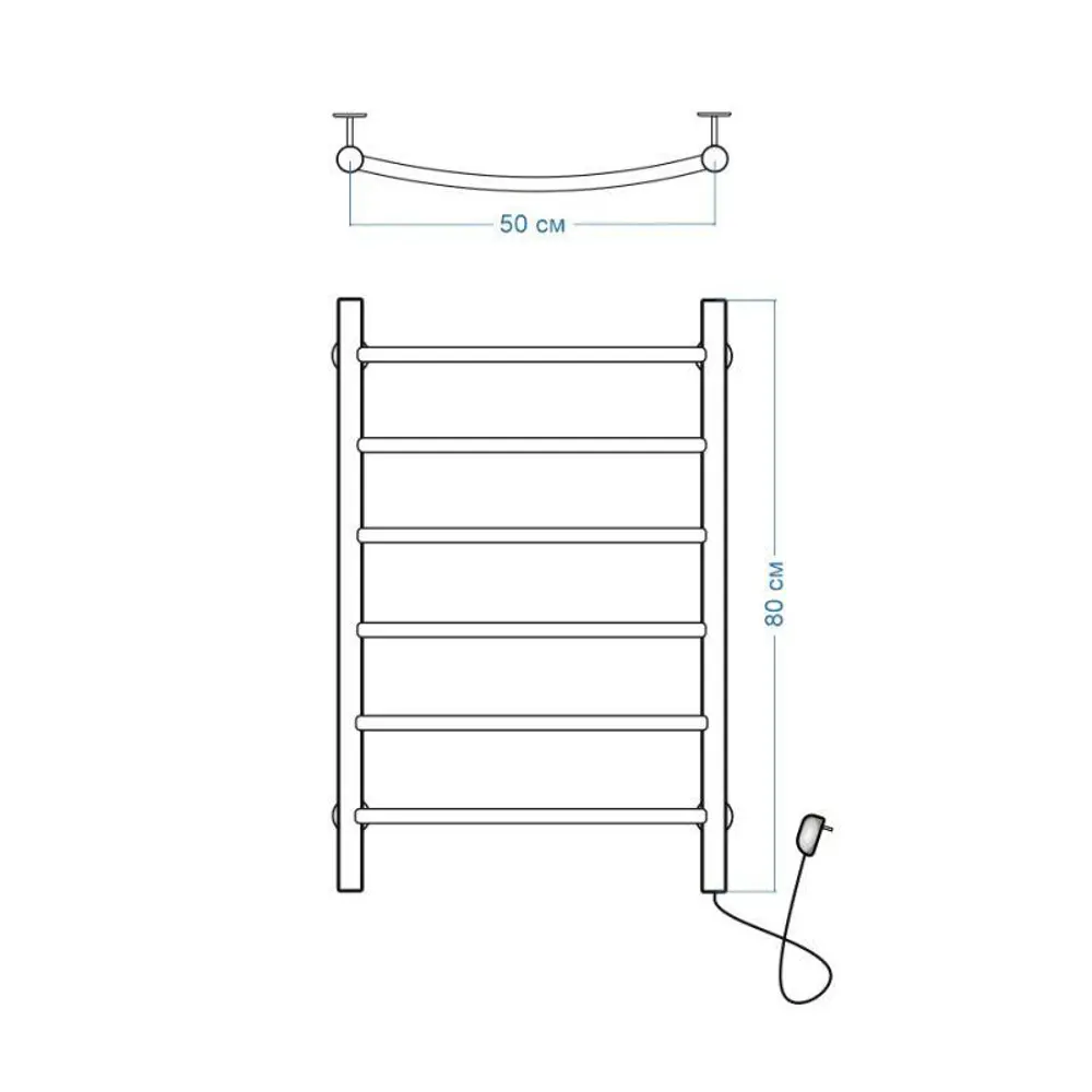 Фото 3 Полотенцесушитель электрический Маргроид Лина B6 50x80 см правое подключение цвет черный матовый Фото 3 Полотенцесушитель электрический Маргроид Лина B6 50x80 см правое подключение цвет черный матовый