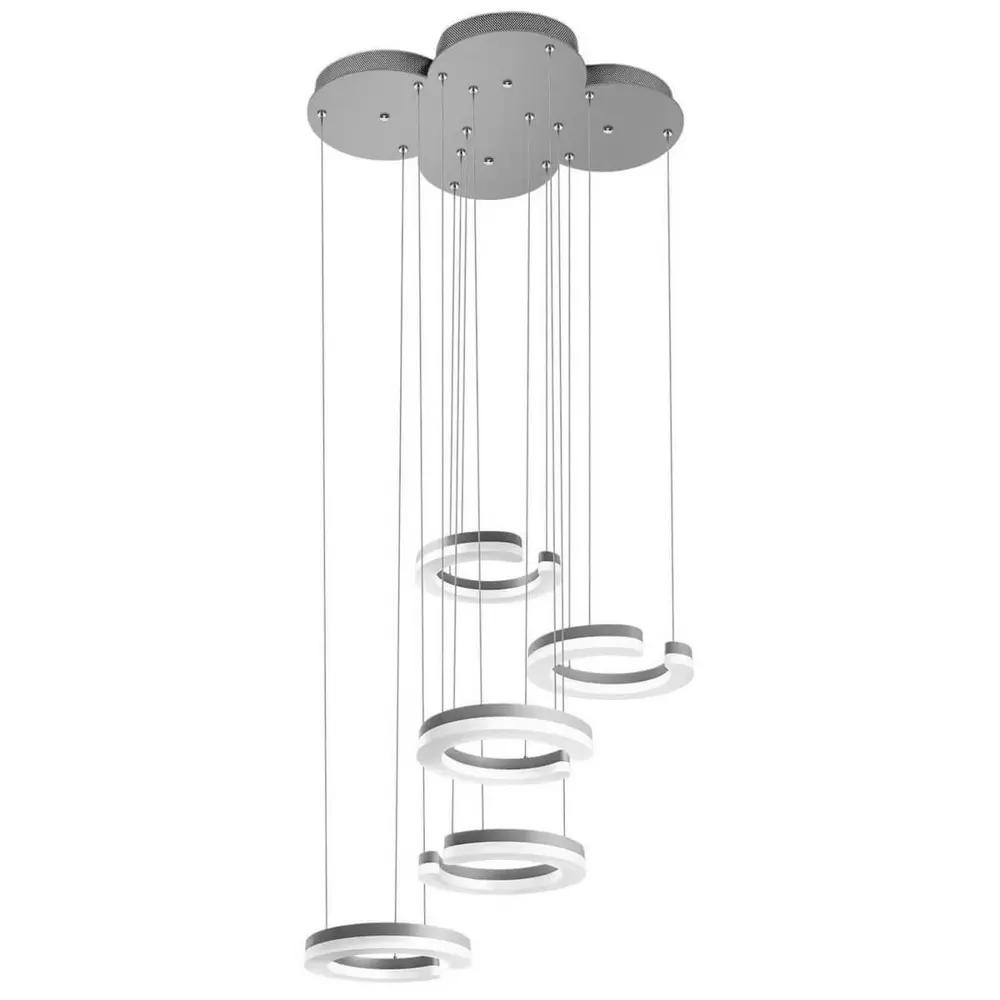 Фото Люстра подвесная светодиодная Lightstar Unitario 763439 2 м² теплый белый (желтый) свет цвет серый Фото Люстра подвесная светодиодная Lightstar Unitario 763439 2 м² теплый белый (желтый) свет цвет серый