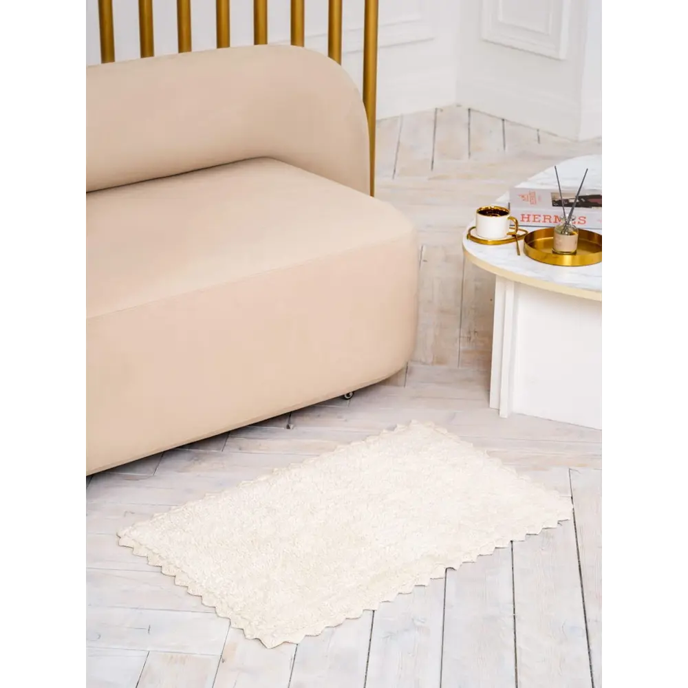 Фото Коврик для ванной комнаты Arya Home Collection 8680943101969 80x50см цвет белый Фото Коврик для ванной комнаты Arya Home Collection 8680943101969 80x50см цвет белый