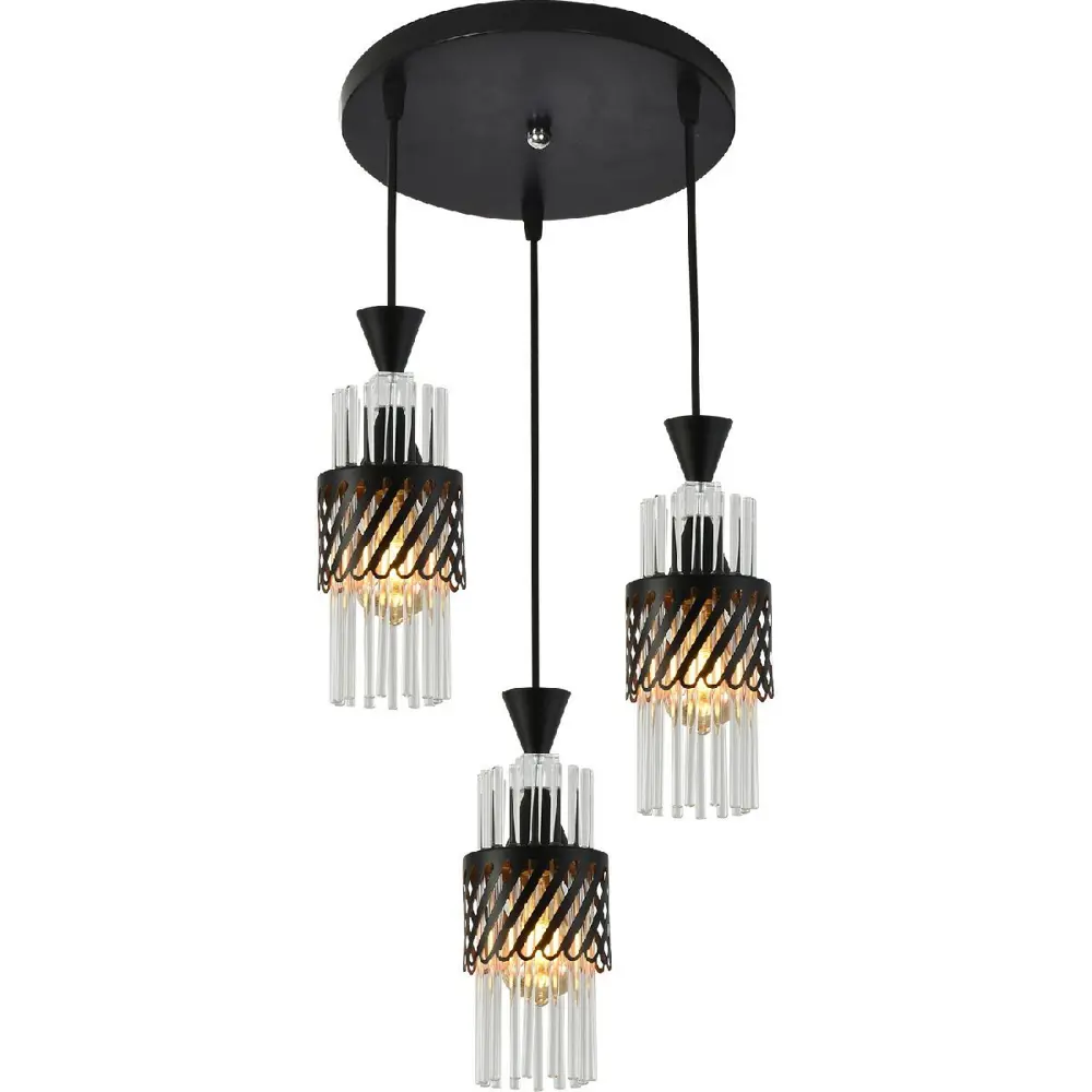 Фото Светильник подвесной Reluce 03034-0.9-03 bk 3 лампы 18 м² цвет черный Фото Светильник подвесной Reluce 03034-0.9-03 bk 3 лампы 18 м² цвет черный