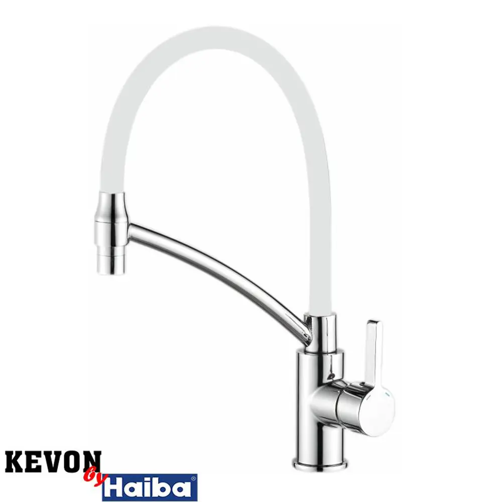 Фото Смеситель для кухни Kevon KV45605-8 гибкий излив 19.9 см цвет белый Фото Смеситель для кухни Kevon KV45605-8 гибкий излив 19.9 см цвет белый