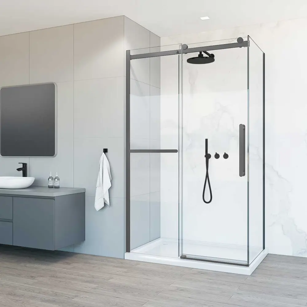 Фото Душевой уголок Vincea Como Soft VSR-1CS1013CLGM пятиугольный 130x100см антрацит профиль эффект стекла прозрачный Фото Душевой уголок Vincea Como Soft VSR-1CS1013CLGM пятиугольный 130x100см антрацит профиль эффект стекла прозрачный