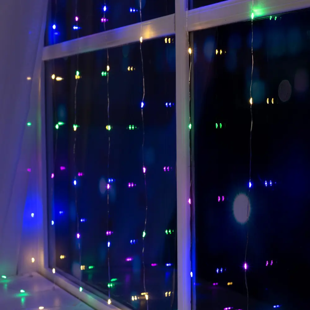 Фото 3 Электрогирлянда комнатная Luazon Lighting Занавес 2x2м 300 ламп разноцветный 8 режимов работы Фото 3 Электрогирлянда комнатная Luazon Lighting Занавес 2x2м 300 ламп разноцветный 8 режимов работы