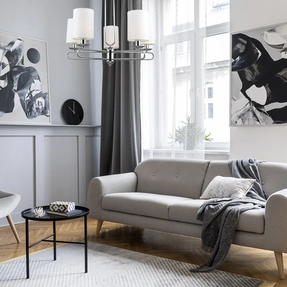 Фото 6 Люстра на штанге Escada Eclipse Esc_10166_5pl_chrome 5 ламп 10 м² цвет белый Фото 6 Люстра на штанге Escada Eclipse Esc_10166_5pl_chrome 5 ламп 10 м² цвет белый