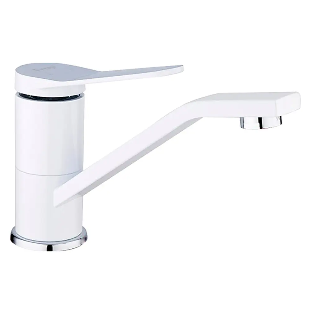 Фото 3 Смеситель для кухни Frap 59815 поворотный излив 8.5 см цвет белый