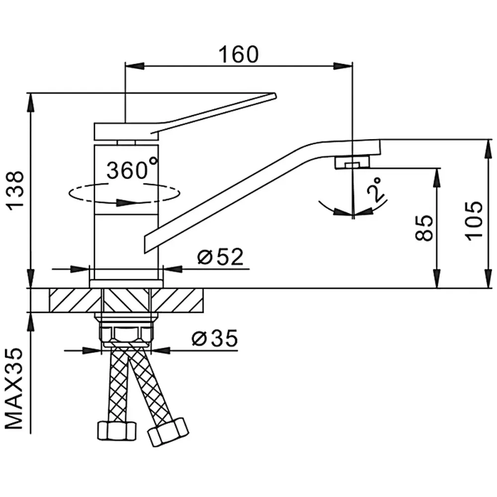 Фото 5 Смеситель для кухни Frap 59815 поворотный излив 8.5 см цвет белый