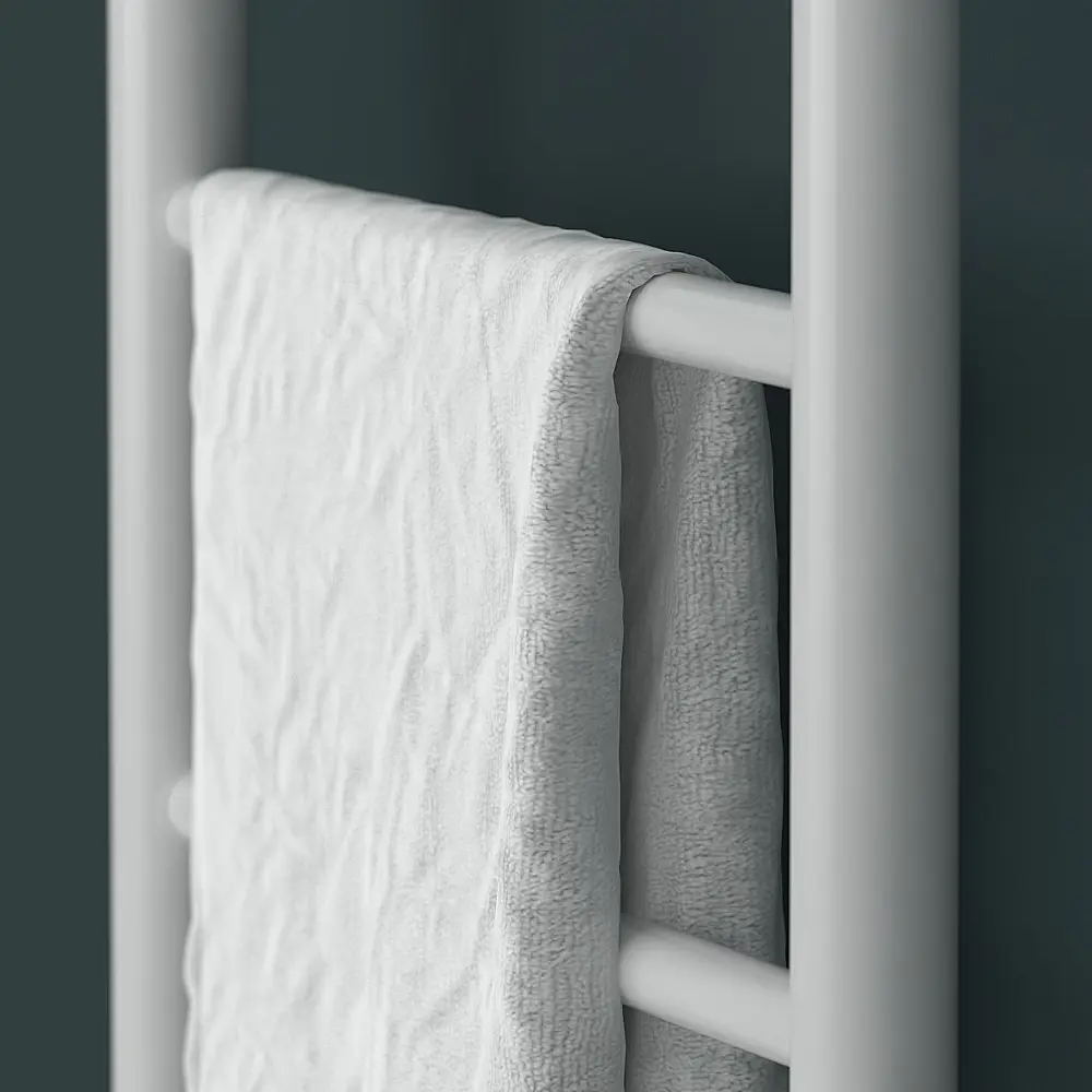 Фото 3 Полотенцесушитель водяной лестница Onix Classic white left 80x40 см боковая левая подводка нержавеющая сталь цвет белый