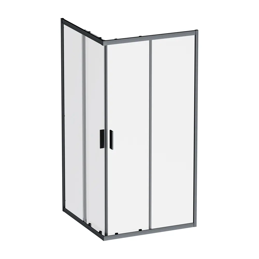 Фото Душевой уголок Am.pm Gem W90G-403-100100-BT угол 100x100см черный профиль эффект стекла без покрытия Фото Душевой уголок Am.pm Gem W90G-403-100100-BT угол 100x100см черный профиль эффект стекла без покрытия
