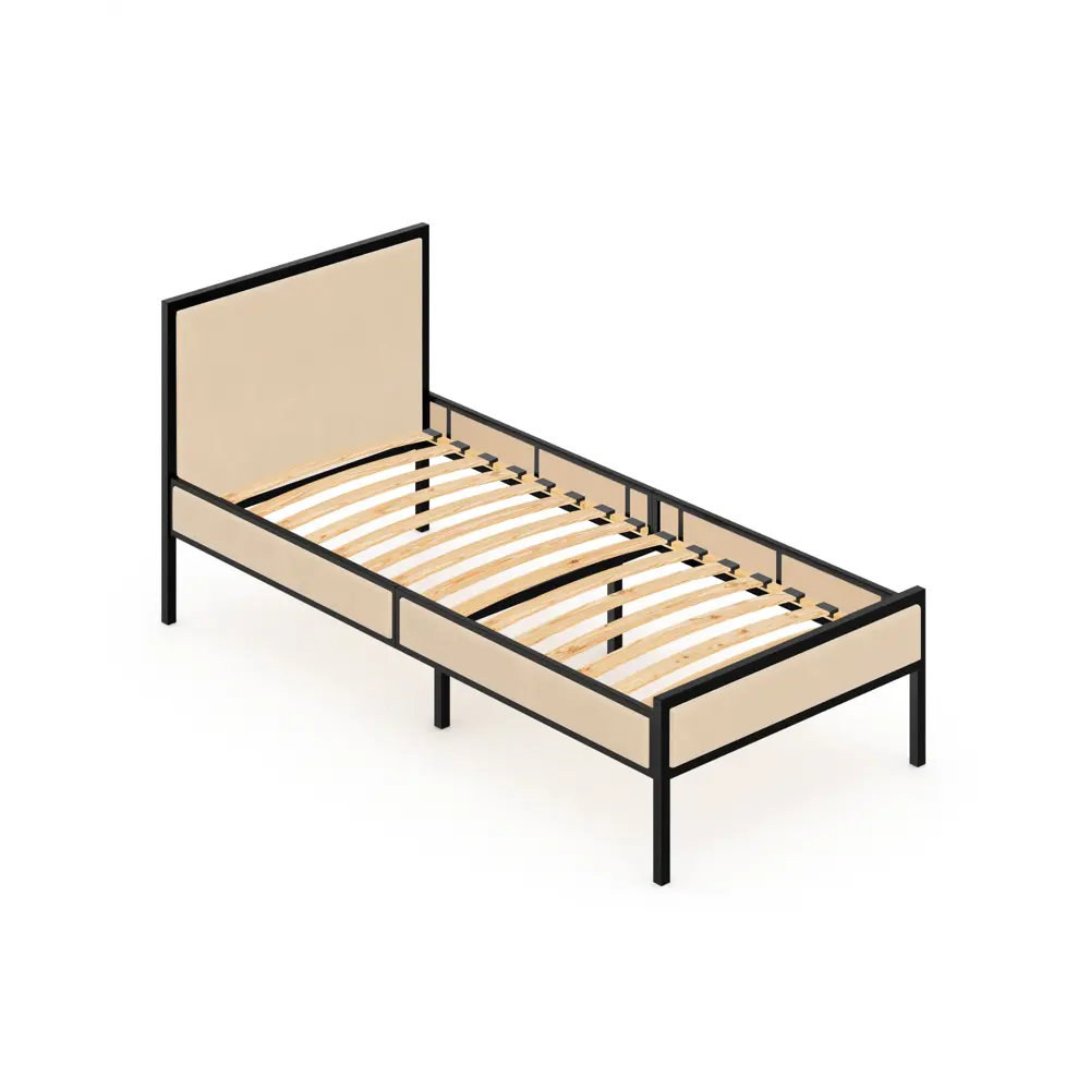 Фото Кровать Solarius kr90loft-obiv-rs3-black-orto Кровать Лофт орто 95 x 90 x 206 см дсп цвет бежевый/черный Фото Кровать Solarius kr90loft-obiv-rs3-black-orto Кровать Лофт орто 95 x 90 x 206 см дсп цвет бежевый/черный