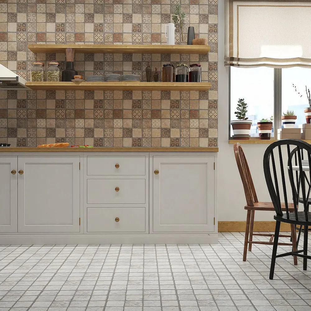 Фото 10 Керамогранит Керамин Карфаген CDB00016761_MSK 40x40см цвет светло-серый