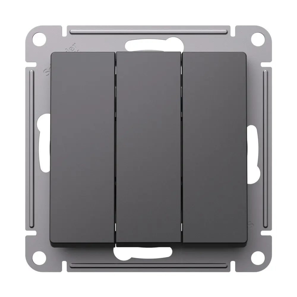 Фото 2 Выключатель встраиваемый Systeme electric AtlasDesign ATN001431 3 клавиши цвет черный