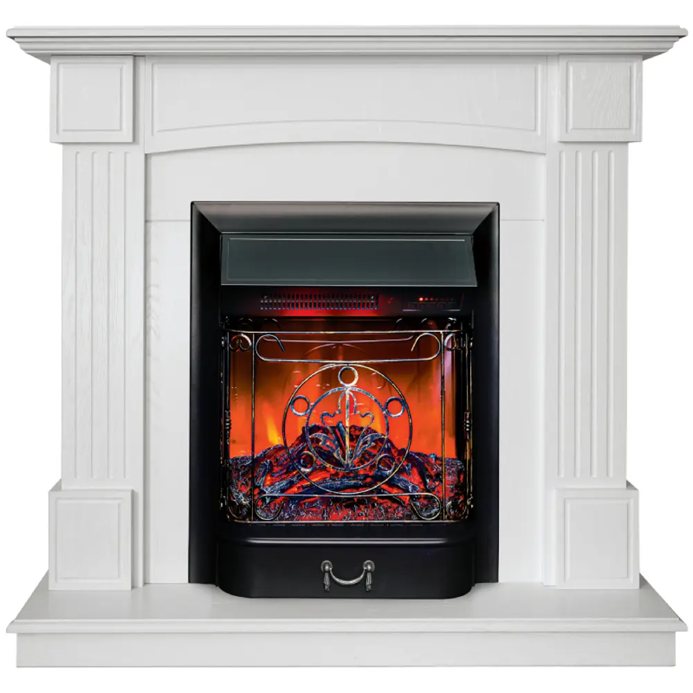 Фото Каминокомплект Realflame Andrea с очагом Majestic Lux BL 1550Вт белое тиснение Фото Каминокомплект Realflame Andrea с очагом Majestic Lux BL 1550Вт белое тиснение