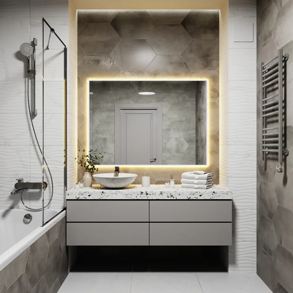 Фото 4 Зеркало со встроенной подсветкой One mirror 13090бст 90x130 см Фото 4 Зеркало со встроенной подсветкой One mirror 13090бст 90x130 см