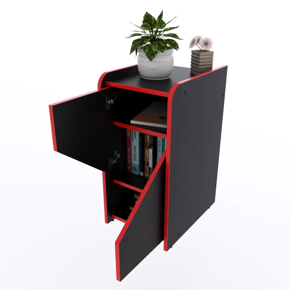 Фото Тумба офисная Stalkermebel Mini 31x42x64 см ЛДСП цвет красный/черный матовый Фото Тумба офисная Stalkermebel Mini 31x42x64 см ЛДСП цвет красный/черный матовый