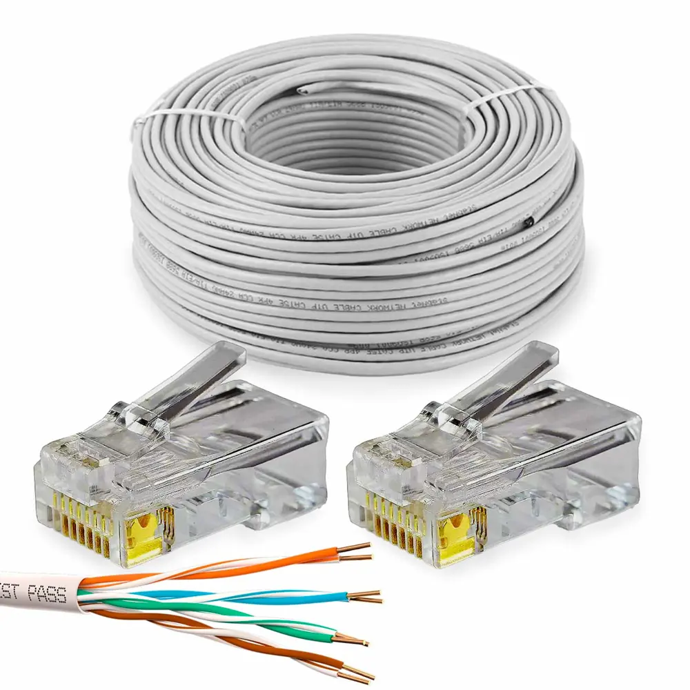 Фото Кабель витая пара Ps-Link UTP4 cat 5e 100 м омедненный с коннекторами RJ-45 5576 Фото Кабель витая пара Ps-Link UTP4 cat 5e 100 м омедненный с коннекторами RJ-45 5576